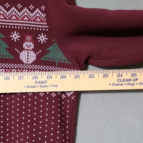 MBX Burgundy Women's Christmas Winter Hoodie with Snowman Design -Size Small - Picture 6 of 13